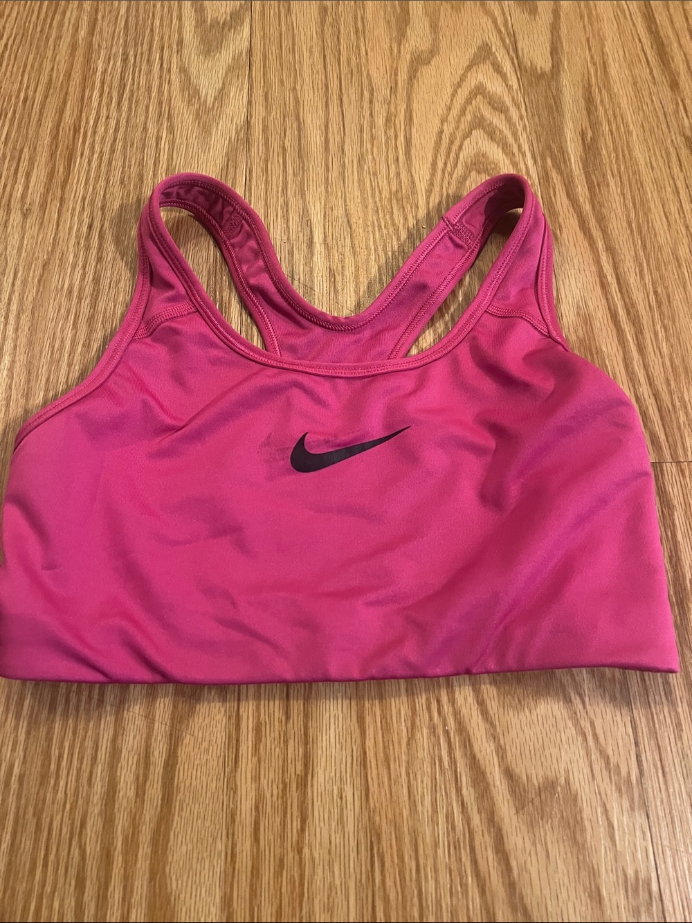 Nike Pink Racerback Sports Bra with Black Swoosh Small